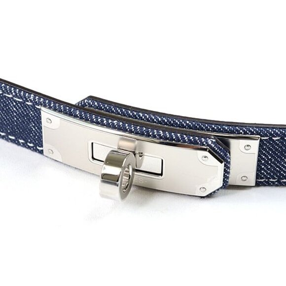 Hermes Belt Kelly Jean 18 PM Epson Denim Blue Series Silver Hardware main image 6
